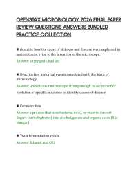 OPENSTAX MICROBIOLOGY 2026 FINAL PAPER REVIEW QUESTIONS ANSWERS BUNDLED PRACTICE COLLECTIO