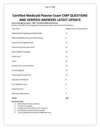 Certified Medicaid Planner Exam CMP QUESTIONS AND VERIFIED ANSWERS LATEST UPDATE.pdf is a