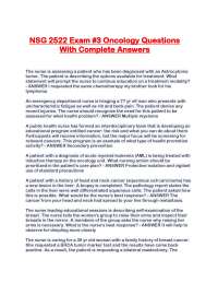 NSG 2522 Exam #3 Oncology Questions With Complete Answers.