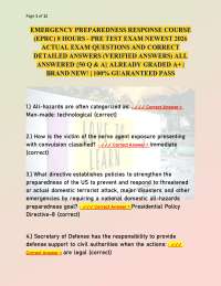 Emergency Preparedness Response Course (EPRC) 8-Hour Pre-Test Exam 2026 Latest Actual Exam