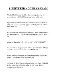PIPEFITTER NCCER V4 EXAM ,PIPEFITTER NCCER V4 EXAM