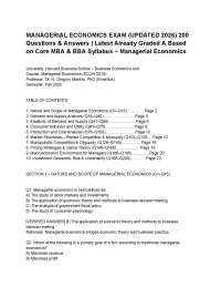 MANAGERIAL ECONOMICS EXAM (UPDATED 2026) 200 Questions & Answers _ Latest Already Graded A