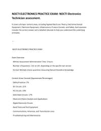 NOCTI ELECTRONICS PRACTICE EXAM- NOCTI Electronics Technician assessment. It covers all