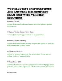 WGU ELO1 TEST PREP QUESTIONS AND ANSWERS 2026 COMPLETE EXAM PREP WITH VERIFIED SOLUTIONS
