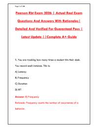 Pearson RBT Exam 2025/2026: Registered Behavior Technician – Complete Practice Test & Answ