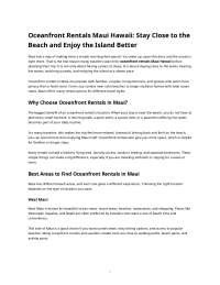 Wake Up by the Waves: Oceanfront Rentals in Maui Hawaii