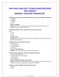 AHIP Final Exam 2027 | 50 Real Exam Questions with Verified Answers | Medicare Training PD