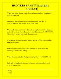 HUNTERS SAFETY LATEST QUIZ #2,HUNTERS SAFETY LATEST QUIZ #2