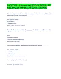 BADM 7401 – Cybersecurity COMPLETE EXAM LATEST VERSION 2026-2027 QUESTIONS AND ANSWERS.pdf