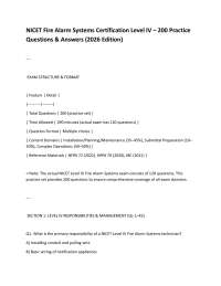 NICET Fire Alarm Systems Certification Level IV – 200 Practice Questions & Answers (2026