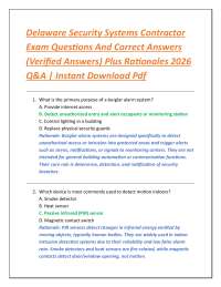 Delaware Security Systems Contractor Exam Questions And Correct Answers (Verified Answer
