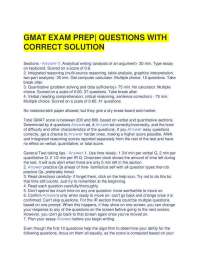 GMAT EXAM PREP| QUESTIONS WITH CORRECT SOLUTION