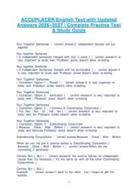 ACCUPLACER English Test with Updated Answers 2026–2027 | Complete Practice Test, Reading &