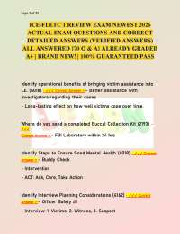 ICE-FLETC 1 Review Exam 2026 Latest Actual Exam Questions and Verified Correct Answers