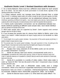 Audinate Dante Level 1 Revised Questions with Answers