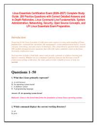 Linux Essentials Certification Exam (2026–2027) Complete Study Guide: 200 Practice Questi