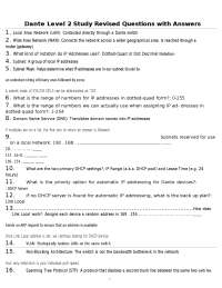 Dante Level 2 Study Revised Questions with Answers