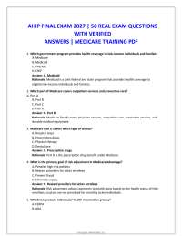 AHIP FINAL EXAM 2027 PRACTICE TEST | 50 QUESTIONS WITH ANSWERS AND EXPLANATIONS | MEDICARE