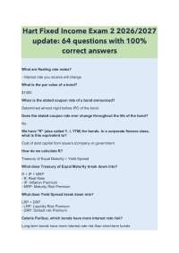 Hart Fixed Income Exam 2 2026/2027 update- 64 questions with 100% correct answers