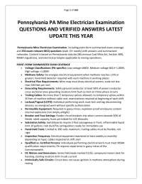 Pennsylvania PA Mine Electrician Examination QUESTIONS AND VERIFIED ANSWERS LATEST UPDATE