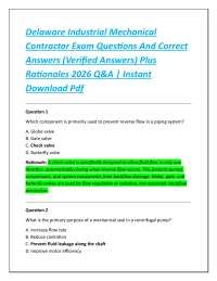 Delaware Industrial Mechanical Contractor Exam Questions And Correct Answers