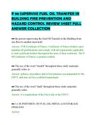 P 98 SUPERVISE FUEL OIL TRANSFER IN BUILDING FIRE PREVENTION AND HAZARD CONTROL REVIEW SHE