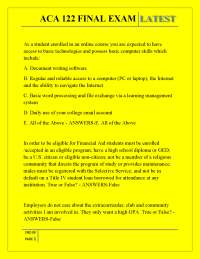 ACA 122 FINAL EXAM LATEST,ACA 122 FINAL EXAM LATEST