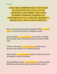 IICRC MRS Comprehensive Test Guide Exam 2026 Latest Actual Exam Questions and Verified Ans
