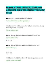 ER EOR ACTUAL TEST QUESTIONS AND ACCURATE ANSWERS COMPLETE REVIEW SHEET
