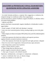 Anatomy & Physiology Final Exam Review (PDF) | 2026 Study Guide
