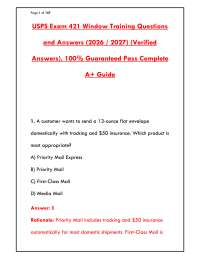 USPS Exam 421 2025/2026: Window Training Questions & Answers