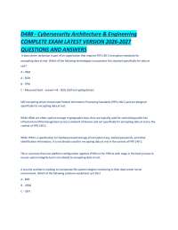 D488 - Cybersecurity Architecture & Engineering COMPLETE EXAM LATEST VERSION 2026-2027 QUE