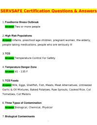 ServSafe Certification Exam Actual 2026 Newest Updated Questions and Correct Answers 2027