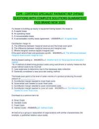 CSPR - CERTIFIED SPECIALIST PAYMENT REP (HFMA) QUESTIONS WITH COMPLETE SOLUTIONS GUARANTE