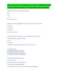 Electronics ETA AC Certification Practice COMPLETE EXAM LATEST VERSION 2026-2027 QUESTIONS