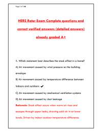 HERS Rater Exam Prep 2025/2026 | Complete Questions & Verified Answers | Home Energy Ratin