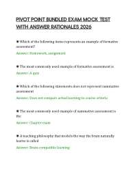 PIVOT POINT BUNDLED EXAM MOCK TEST WITH ANSWER RATIONALES 2026