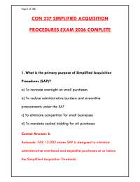 CON 237 Simplified Acquisition Procedures Exam 2026 – Practice Test & Study Guide