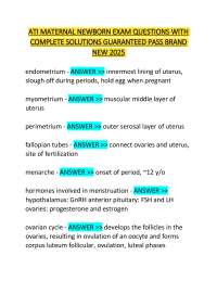 ATI MATERNAL NEWBORN EXAM QUESTIONS WITH COMPLETE SOLUTIONS GUARANTEED PASS BRAND NEW 20