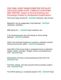 ISSA FINAL EXAM TRANSFORMATION SPECIALIST 2025/2026 EXAM SCRIPT COMPLETE QUESTIONS AND VER