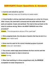 ServSafe Exam Actual 2026 Newest Updated Questions and Correct Answers (Latest 2026 / 2027