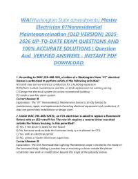 WA(Washington State amendments) Master Electrician 07Nonresidential Maintenanceination
