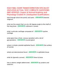 ISSA FINAL EXAM TRANSFORMATION SPECIALIST 2025/2026 ACTUAL TEST COMPLETE QUESTIONS AND VER
