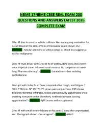 NBME 17NBME CBSE REAL EXAM 200 QUESTIONS AND ANSWERS LATEST 2026 COMPLETE EXAM