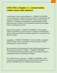 CMY3702- Chapter 3 - Conservation crime exam with answers