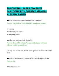 ER EOR FINAL PAPER COMPLETE QUESTIONS WITH CORRECT ANSWERS ALREADY PASSED