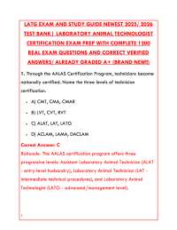 LATG Exam Prep 2025/2026 | Laboratory Animal Technologist | Complete Study Guide & Test Ba