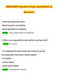 Servsafe Alcohol Exam Actual 2026 Newest Updated Questions and Correct Answers Latest 2027