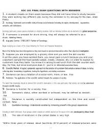 SOC 101 FINAL EXAM QUESTIONS WITH ANSWERS