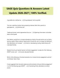 SAGE Quiz Questions & Answers Latest Update 2026-2027 | 100% Verified.